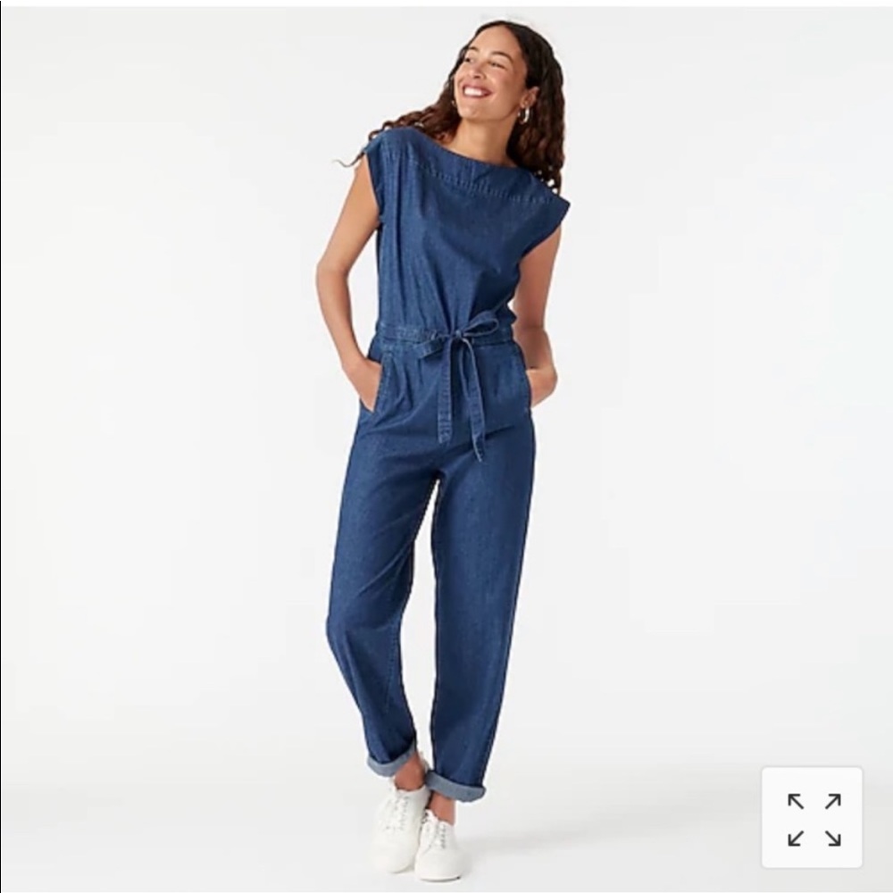 J Crew Boatneck Jumpsuit in Chambray - Picture 1 of 7